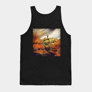 Autumnal landscape with an old tower Tank Top